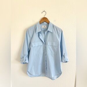 Aritzia Pale Blue Relaxed Button-Up Shirt